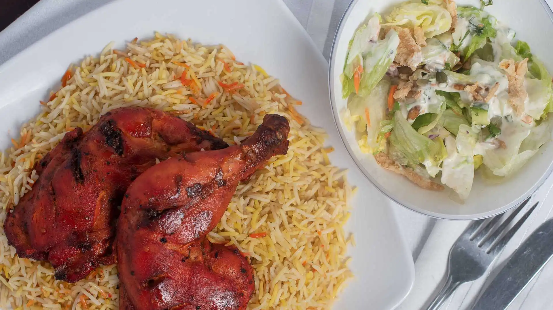 Tandoori Chicken at Afghan Chopan Kebab Edmonton AB - marinated chicken cooked in clay oven