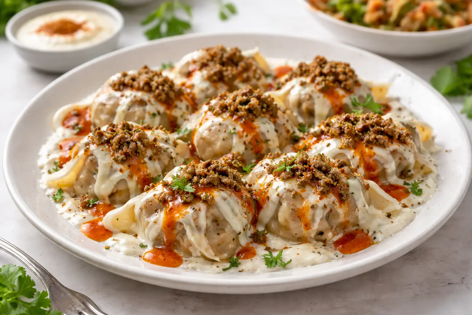 Mantu - Traditional Afghan dumplings at Afghan Chopan Kebab Edmonton
